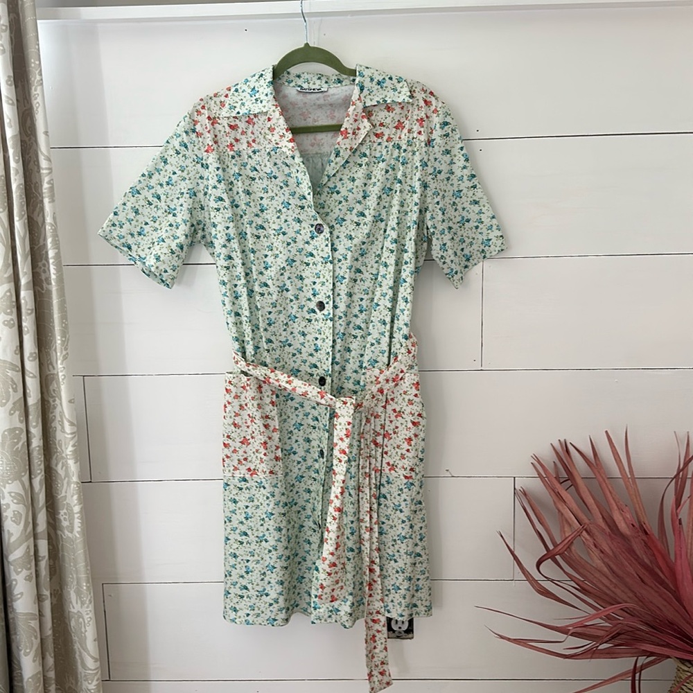 Batsheva Button down shirt dress with tie